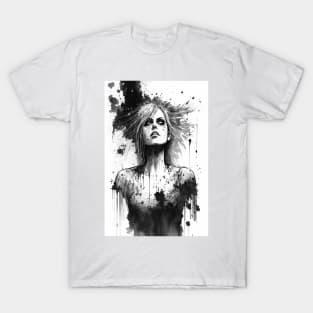 Haunted Ink Painting of a Woman T-Shirt